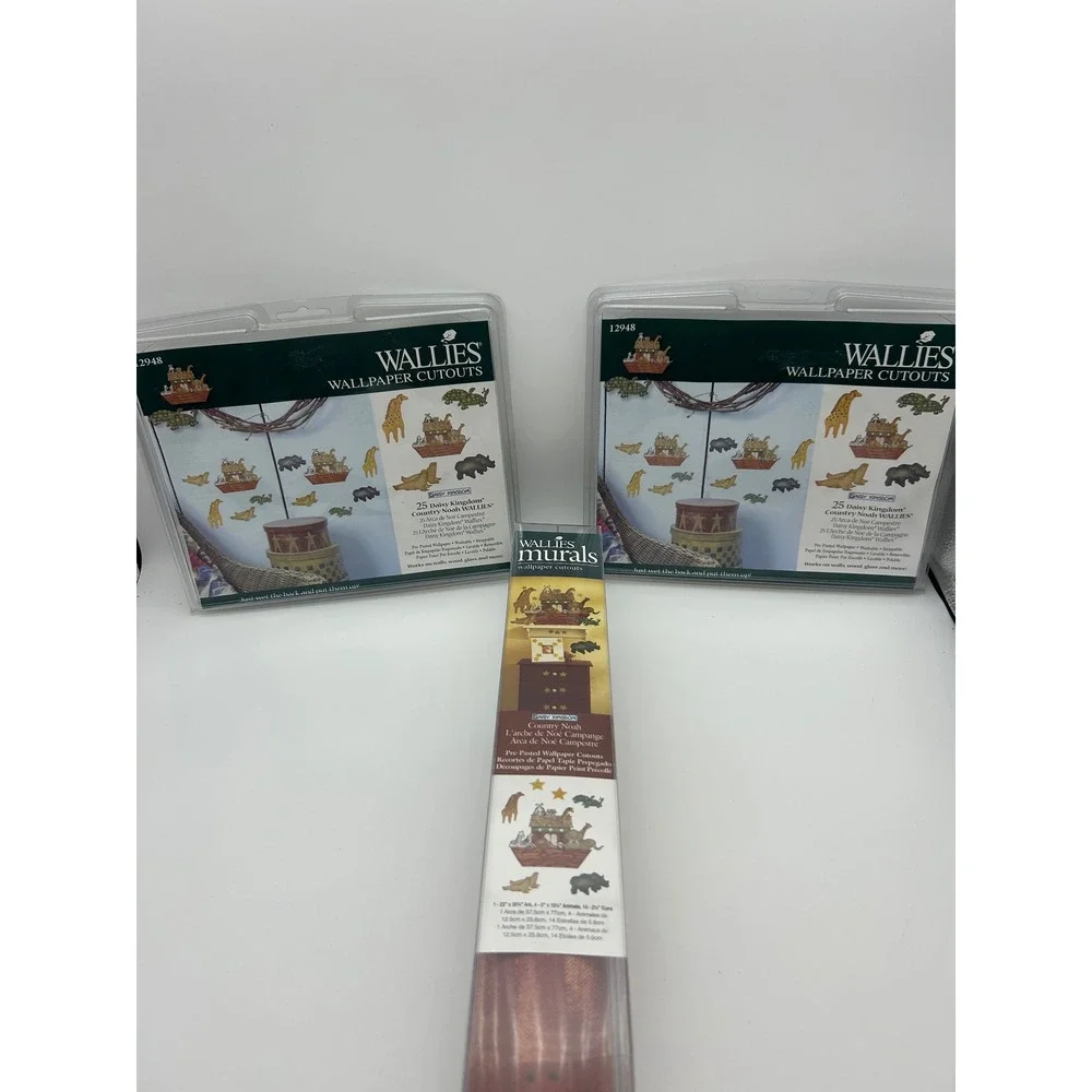 Wallies Daisy Kingdom Country Noah Ark Wallpaper Cutouts & Murals 3 Pack Set NEW